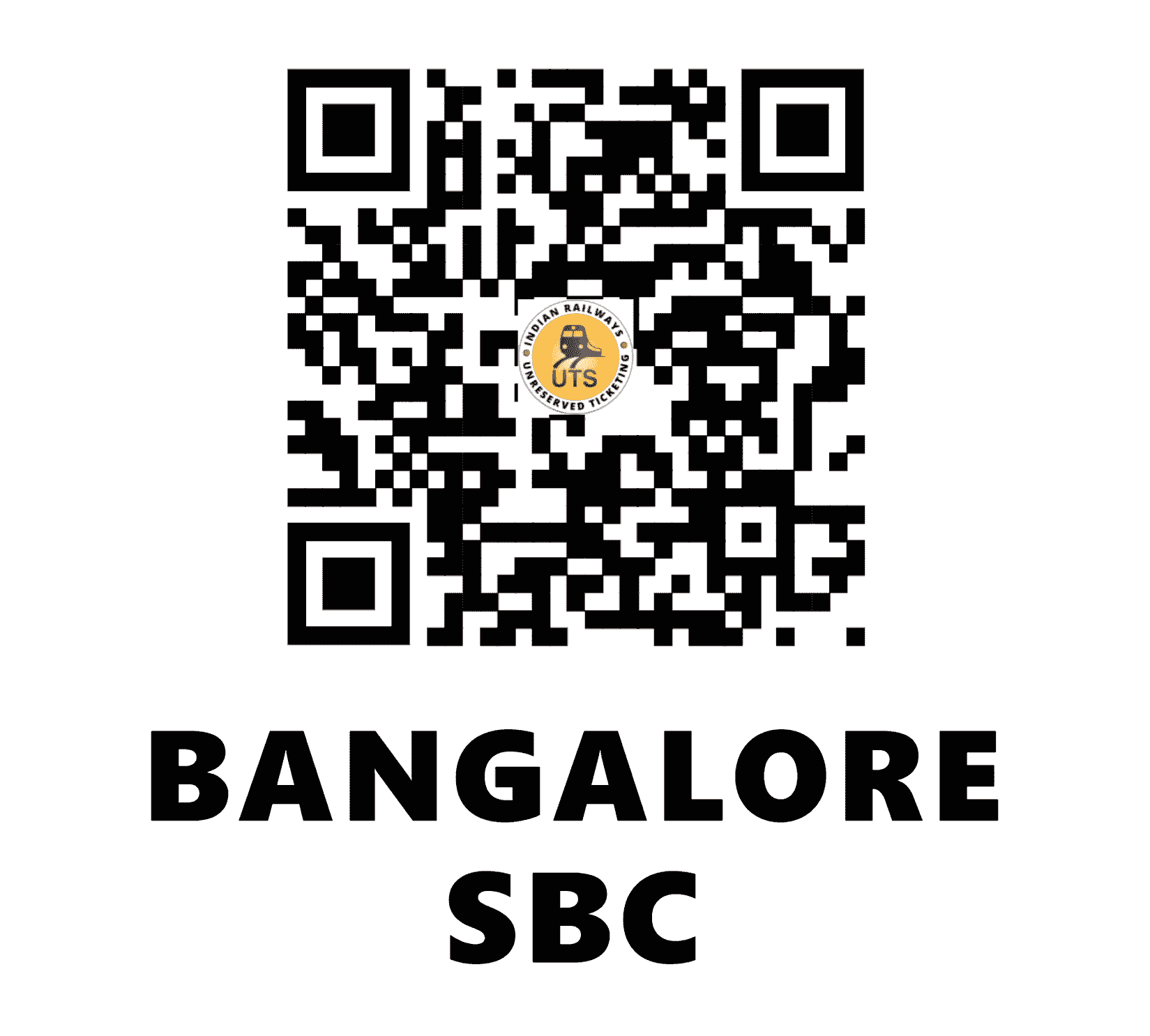 UTS QR Code for Bangalore SBC - SBC